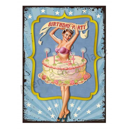 Plaque Carton Vintage Pin Up Birthday Party Deco Anniversaire