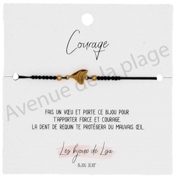 Bracelet Message Courage Dent De Requin Bracelets Force Pas Chers