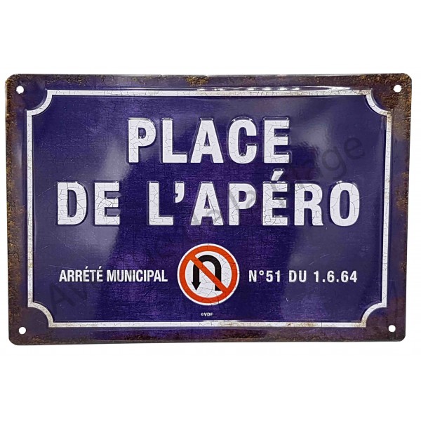 Plaque Humoristique Place De L Apero Pancarte Apero Pas Chere